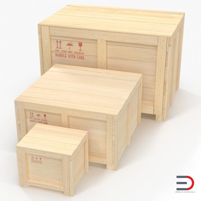 3D Wooden Shipping Crates Collection model