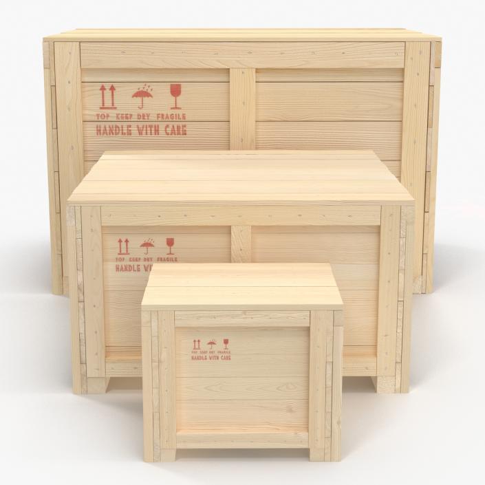 3D Wooden Shipping Crates Collection model