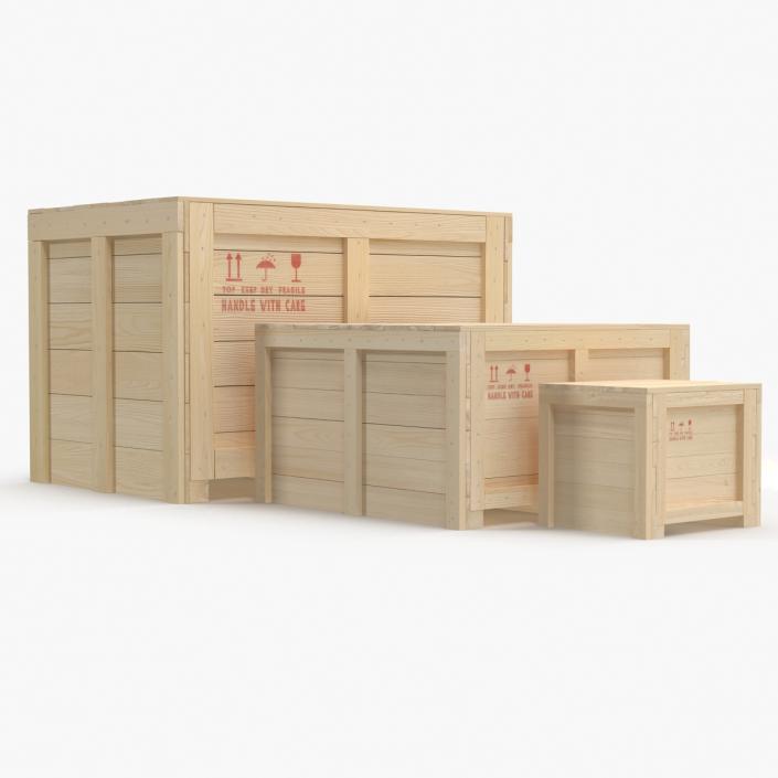 3D Wooden Shipping Crates Collection model