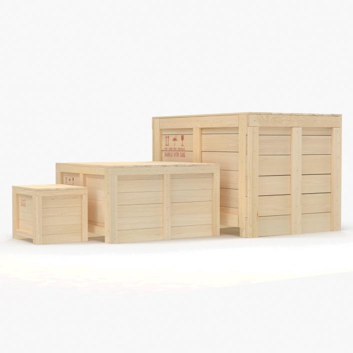 3D Wooden Shipping Crates Collection model