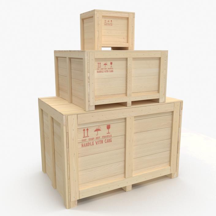 3D Wooden Shipping Crates Collection model