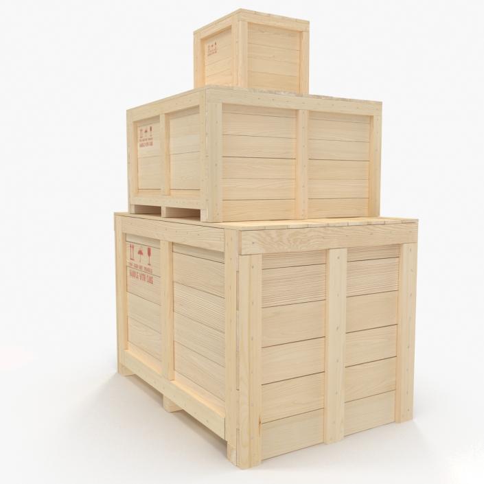 3D Wooden Shipping Crates Collection model