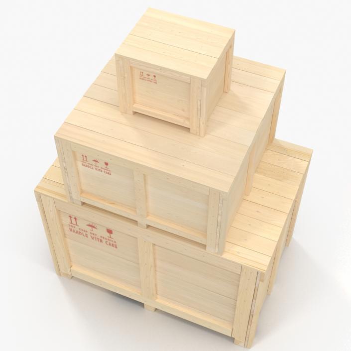 3D Wooden Shipping Crates Collection model