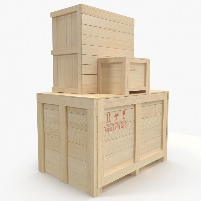 3D Wooden Shipping Crates Collection model