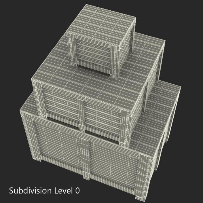 3D Wooden Shipping Crates Collection model