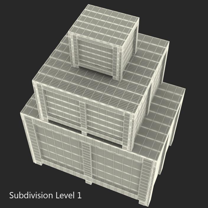 3D Wooden Shipping Crates Collection model