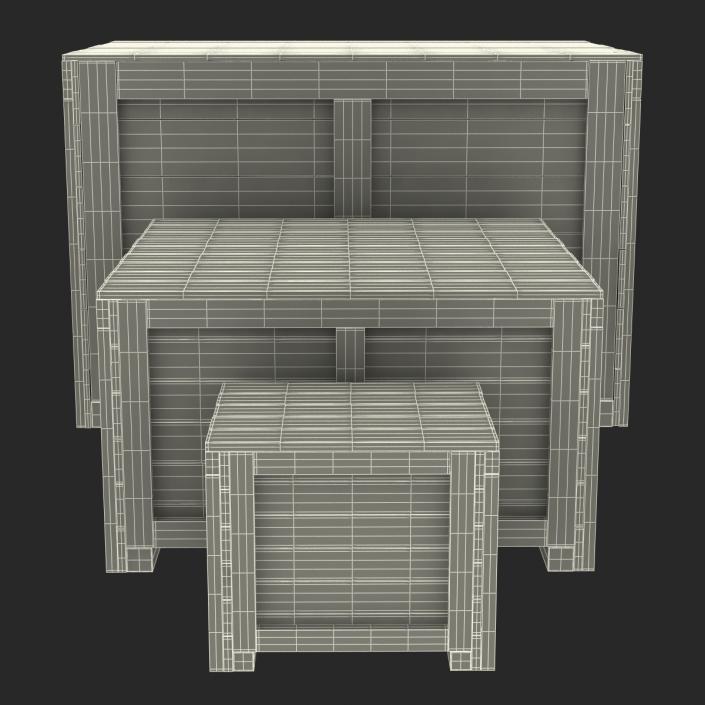 3D Wooden Shipping Crates Collection model