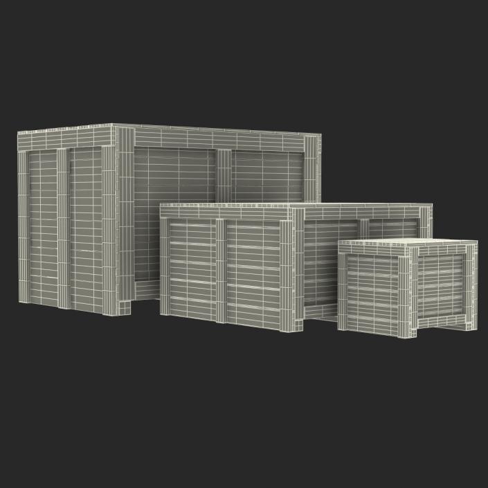 3D Wooden Shipping Crates Collection model