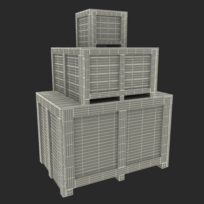 3D Wooden Shipping Crates Collection model