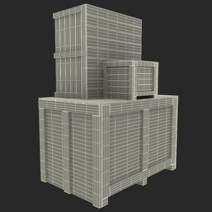 3D Wooden Shipping Crates Collection model