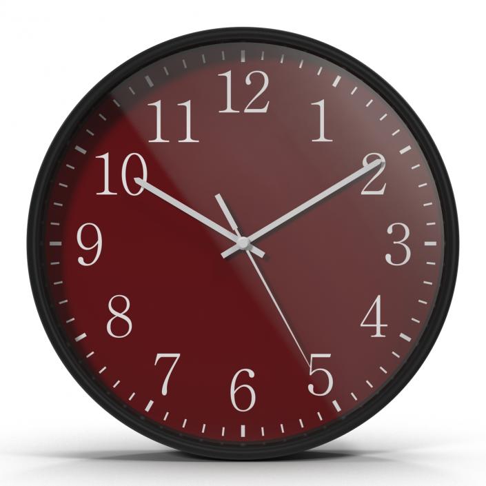 3D Office Clock 2 Red model