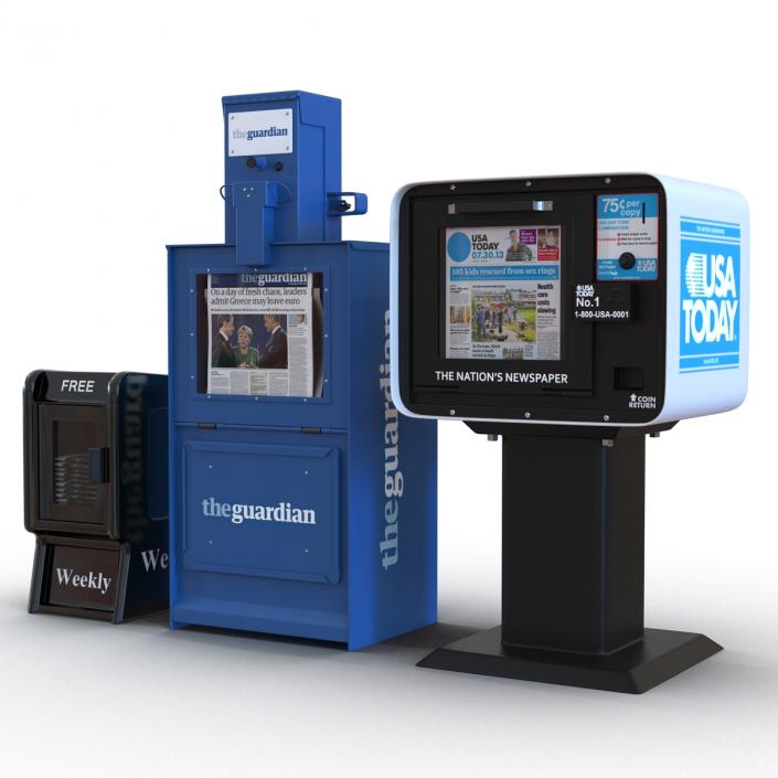 3D Newspaper Boxes Collection