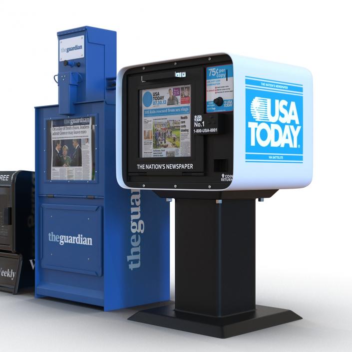 3D Newspaper Boxes Collection