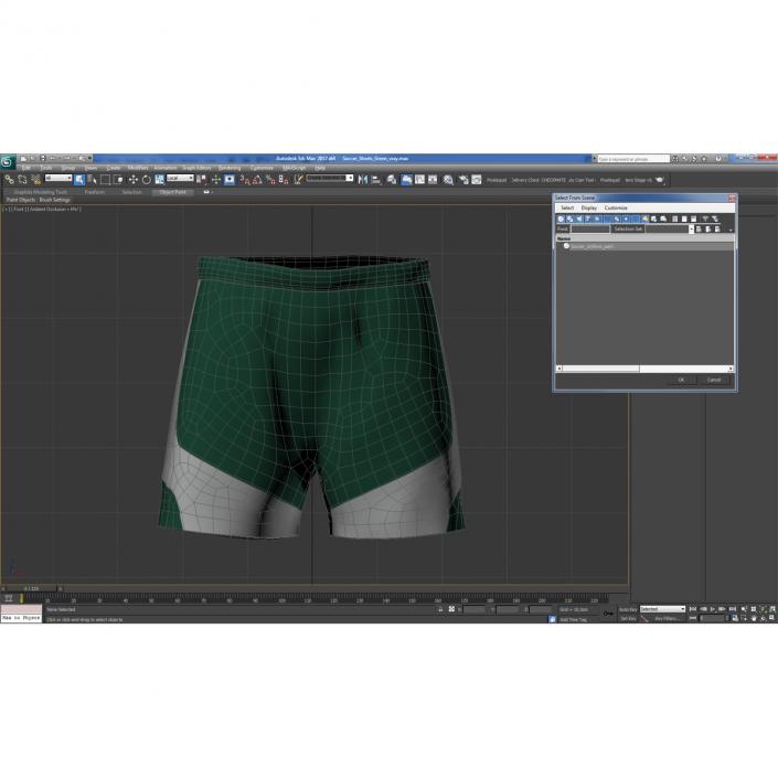 Soccer Shorts Green 3D model