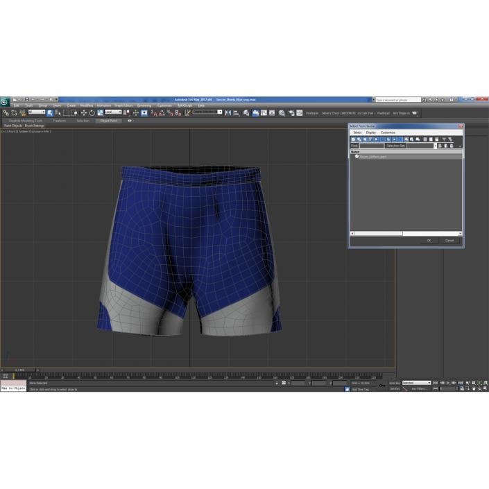 3D Soccer Shorts Blue model