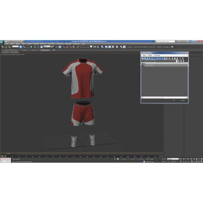 3D Soccer Uniform Red model