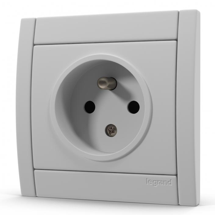 3D European Electrical Outlet