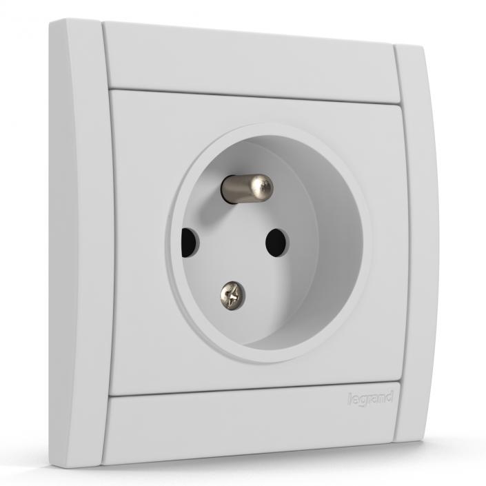 3D European Electrical Outlet