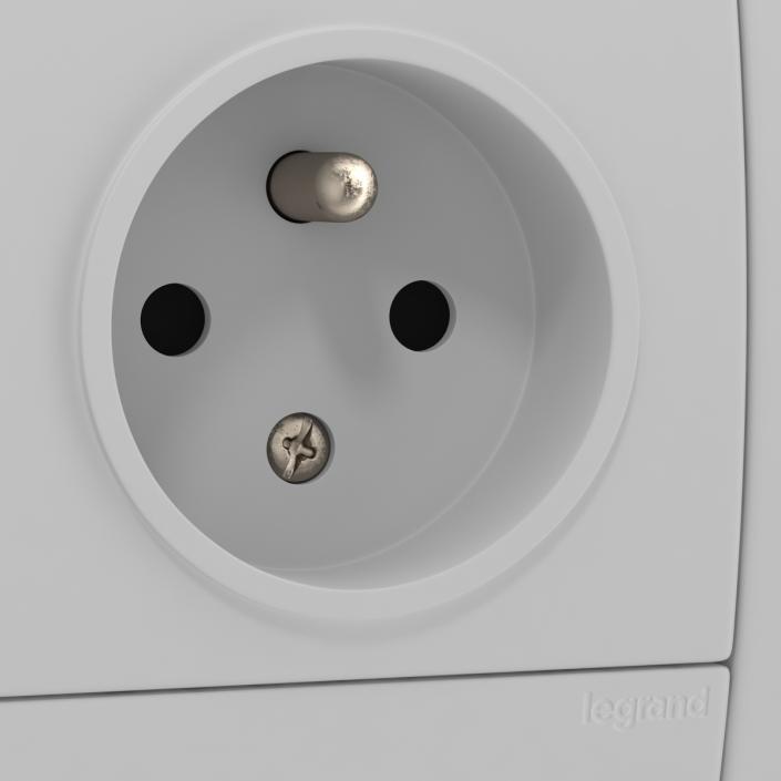 3D European Electrical Outlet