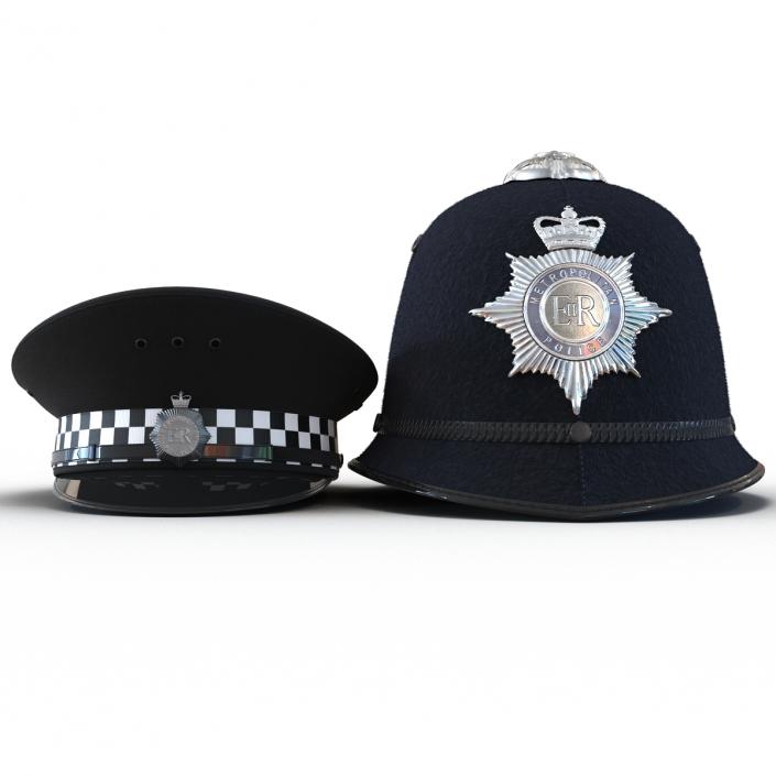 3D model Uk Police Hats Collection