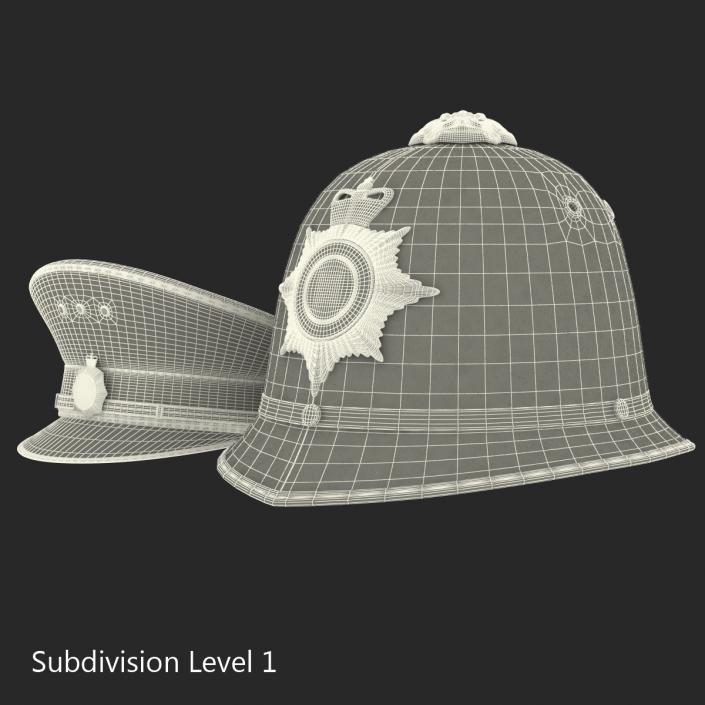 3D model Uk Police Hats Collection