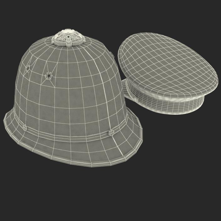 3D model Uk Police Hats Collection