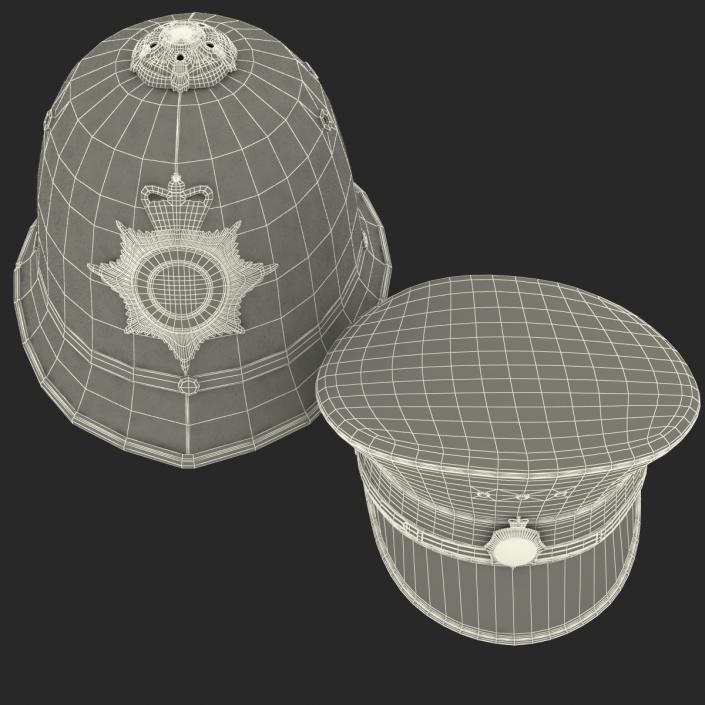 3D model Uk Police Hats Collection