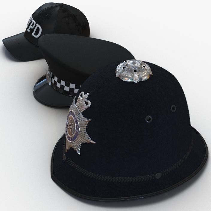 Police Hats Collection 3D