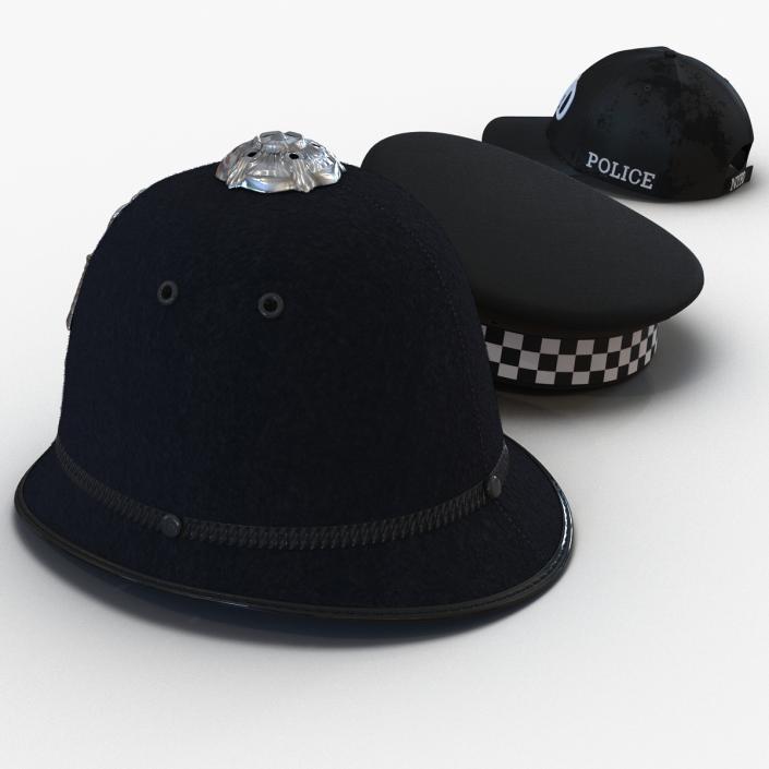 Police Hats Collection 3D