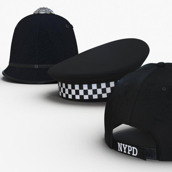 Police Hats Collection 3D