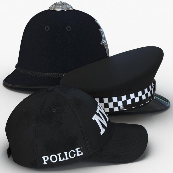 Police Hats Collection 3D