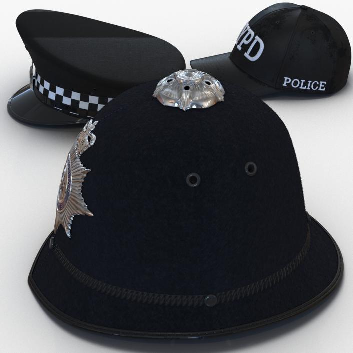 Police Hats Collection 3D