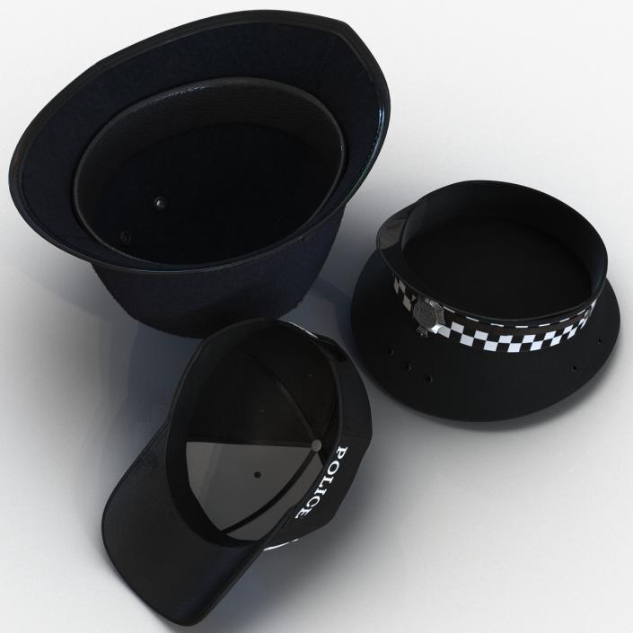 Police Hats Collection 3D