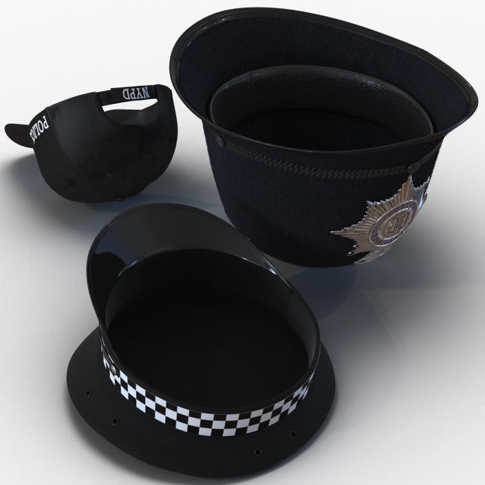 Police Hats Collection 3D