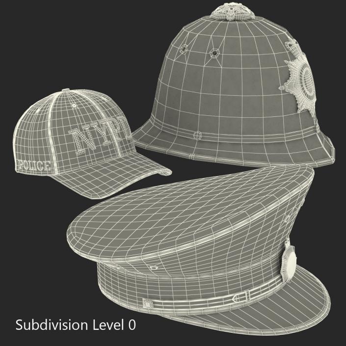 Police Hats Collection 3D