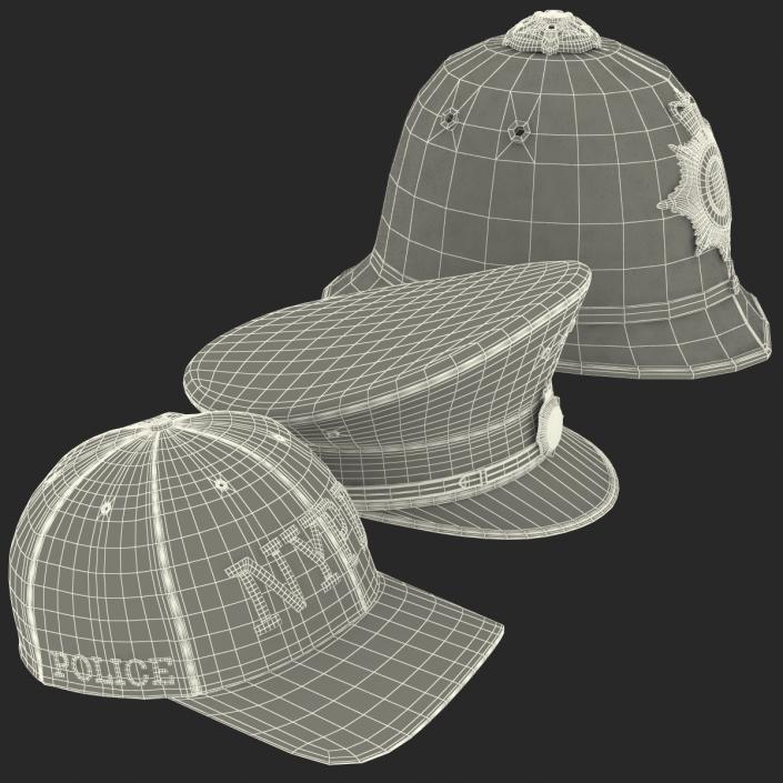 Police Hats Collection 3D