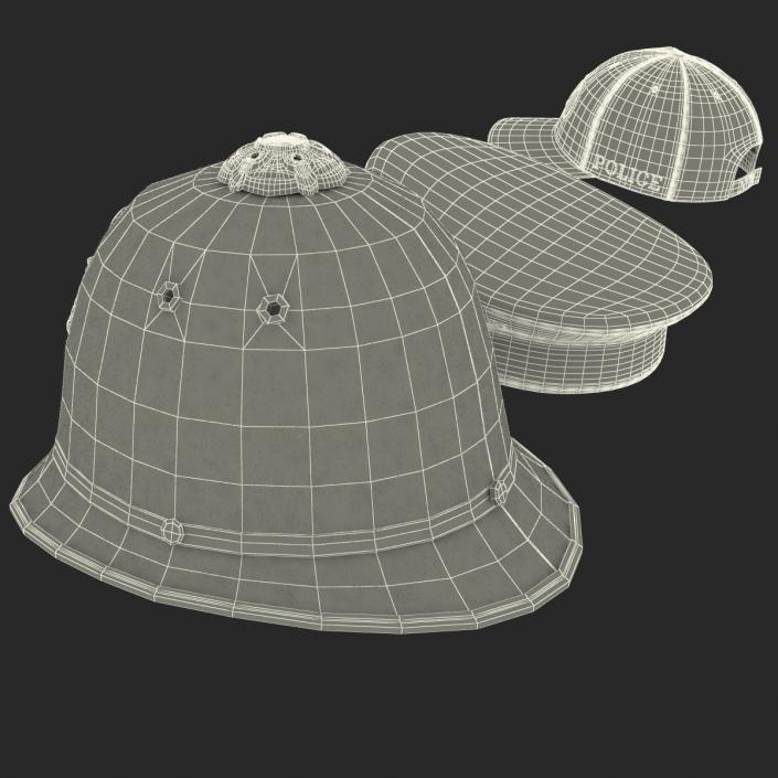 Police Hats Collection 3D