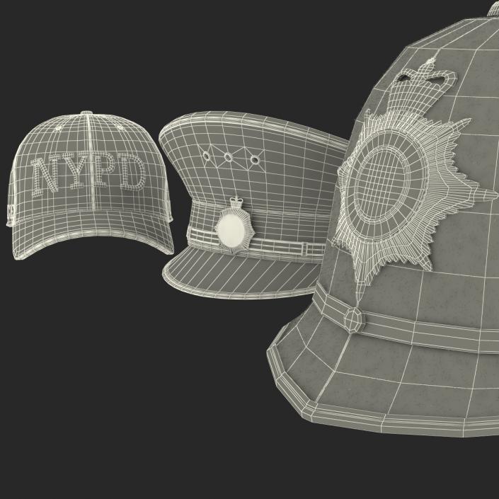 Police Hats Collection 3D