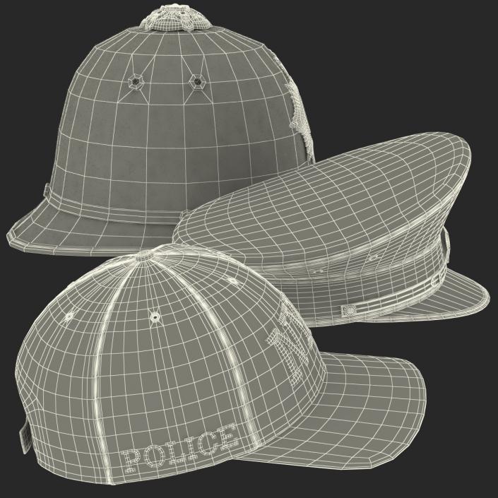 Police Hats Collection 3D