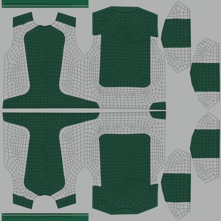 Soccer Uniform Green 2 3D