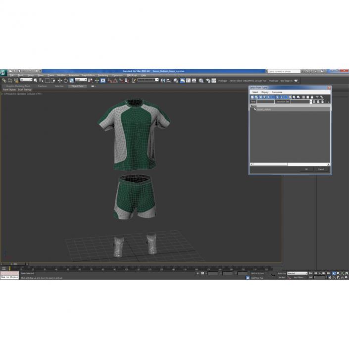 Soccer Uniform Green 2 3D