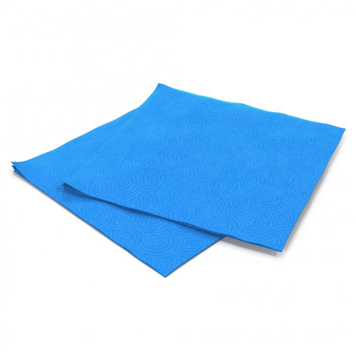 Paper Napkin Blue 3D