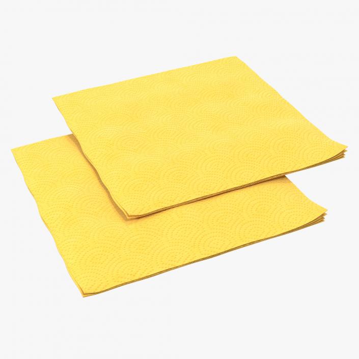 Paper Napkin Yellow 3D model