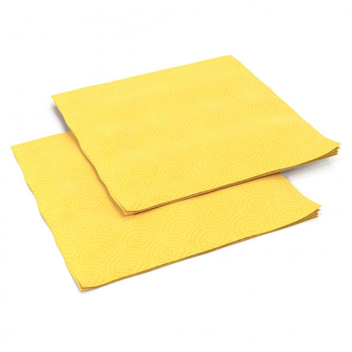 Paper Napkin Yellow 3D model