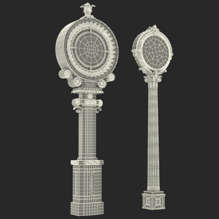 3D New York Street Clocks Collection model