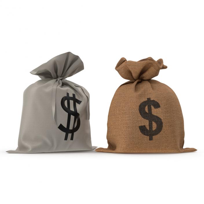 3D Dollar Money Bags Collection model