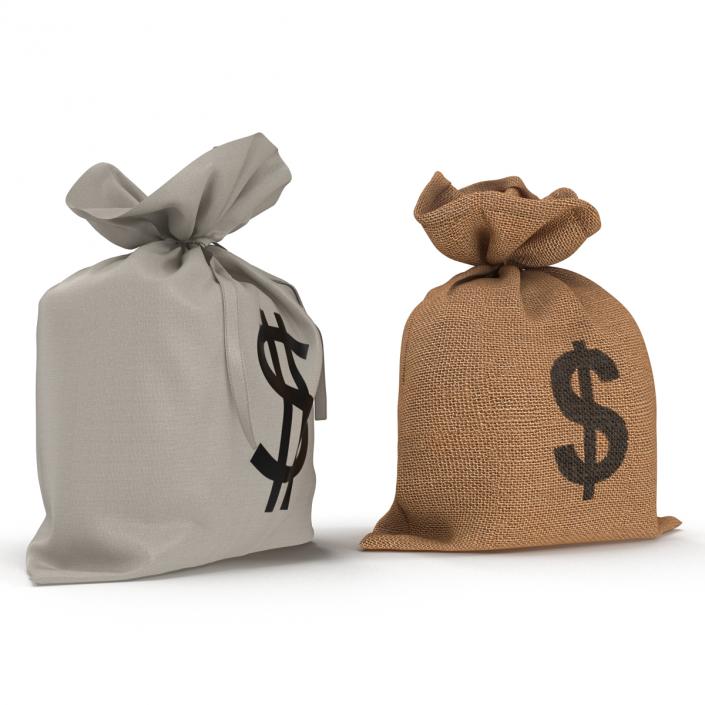 3D Dollar Money Bags Collection model