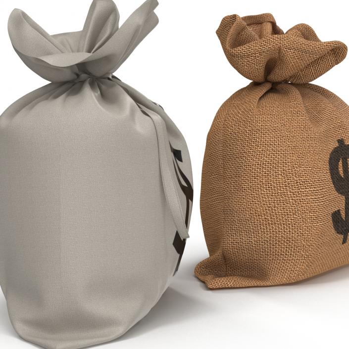 3D Dollar Money Bags Collection model