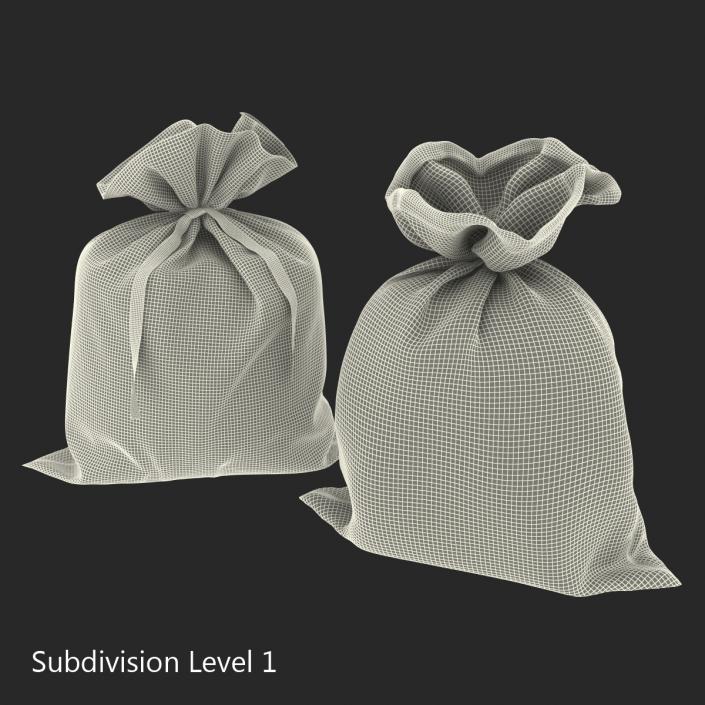 3D Dollar Money Bags Collection model