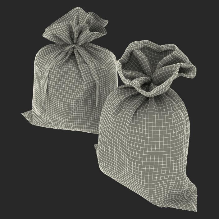 3D Dollar Money Bags Collection model